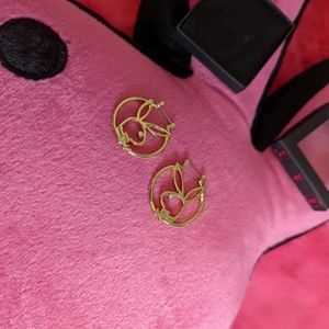 PLAYBOY Gold Bunny Hoop Earrings